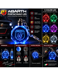 Portachiavi Abarth LED Multicolore con Logo Luminoso –... 2