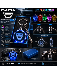 Portachiavi Dacia LED Multicolore con Logo Luminoso –... 2