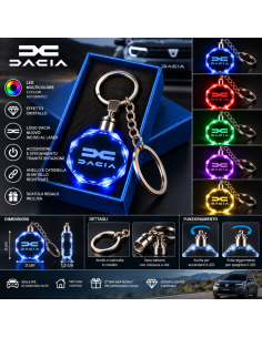 Portachiavi Dacia Nuovo Logo LED Multicolore –... 2