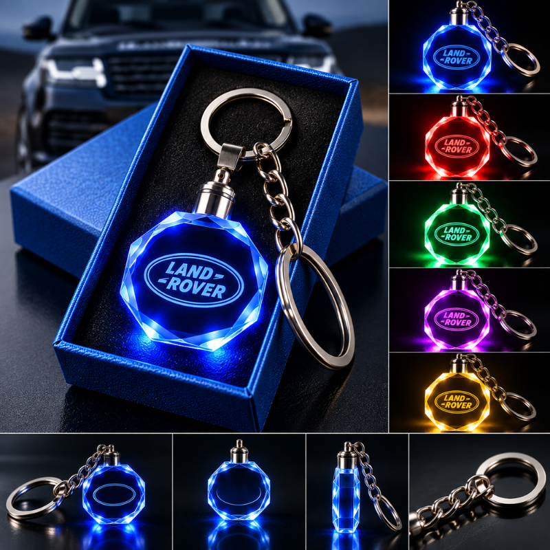 Portachiavi Land Rover LED Multicolore con Logo...