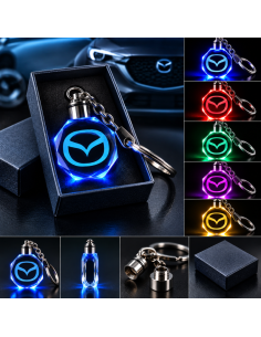 Portachiavi Mazda LED Multicolore con Logo Luminoso –...