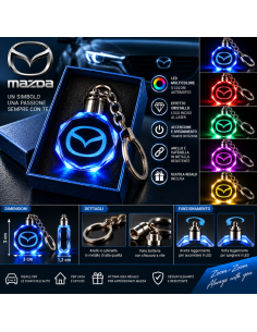 Portachiavi Mazda LED Multicolore con Logo Luminoso –... 2