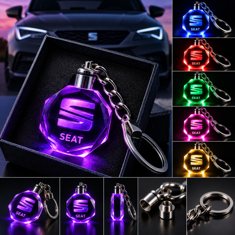 Portachiavi SEAT LED Multicolore con Logo...