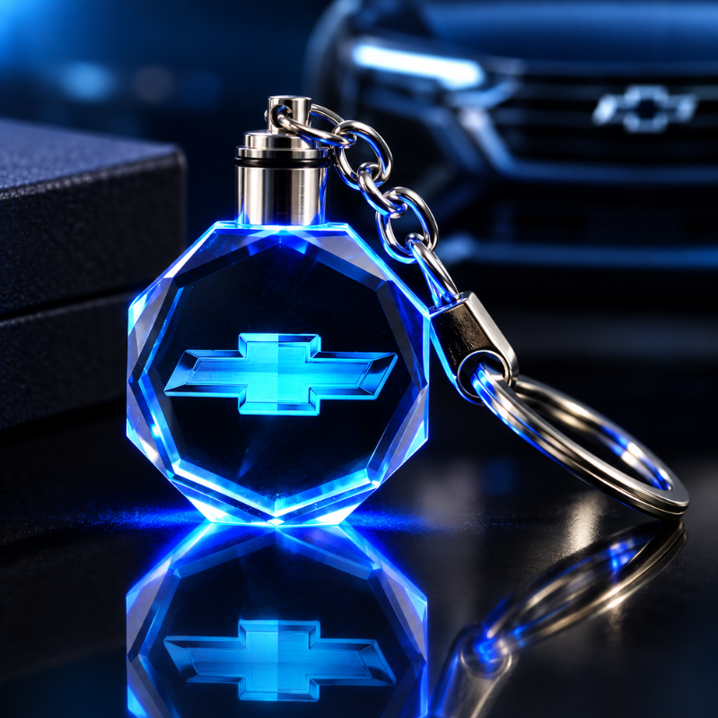 Portachiavi Chevrolet LED Multicolore con Logo...