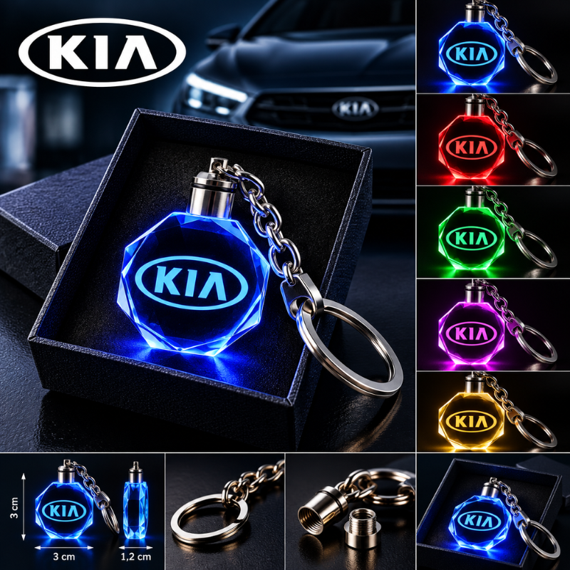 Portachiavi KIA LED Multicolore con Logo...