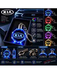 Portachiavi KIA LED Multicolore con Logo Luminoso –... 2
