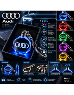 Portachiavi Audi LED Multicolore con Logo Luminoso –... 2