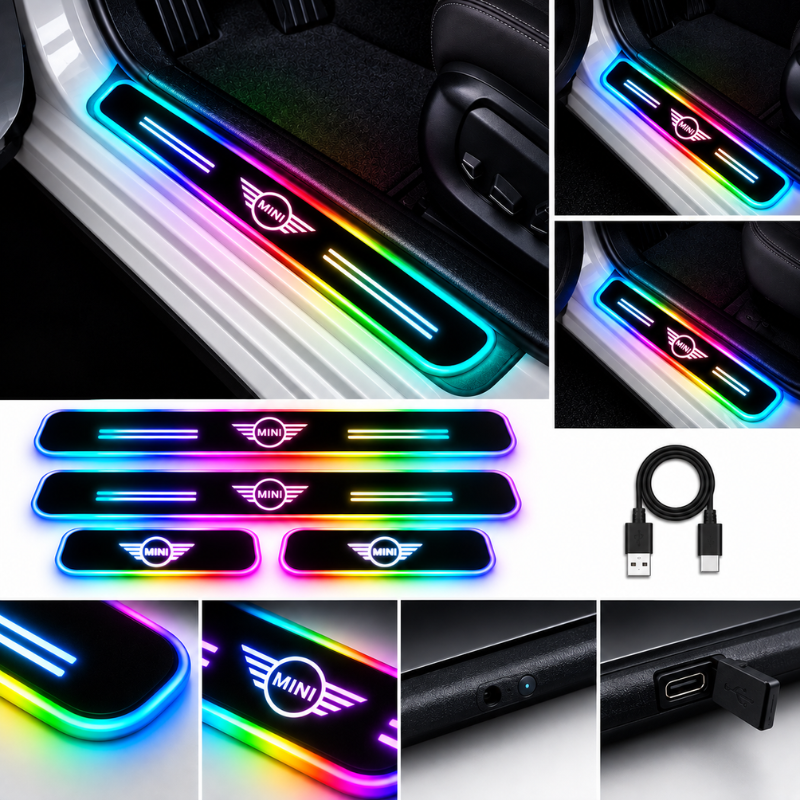 4 Battitacco LED MINI RGB Multicolore Senza...