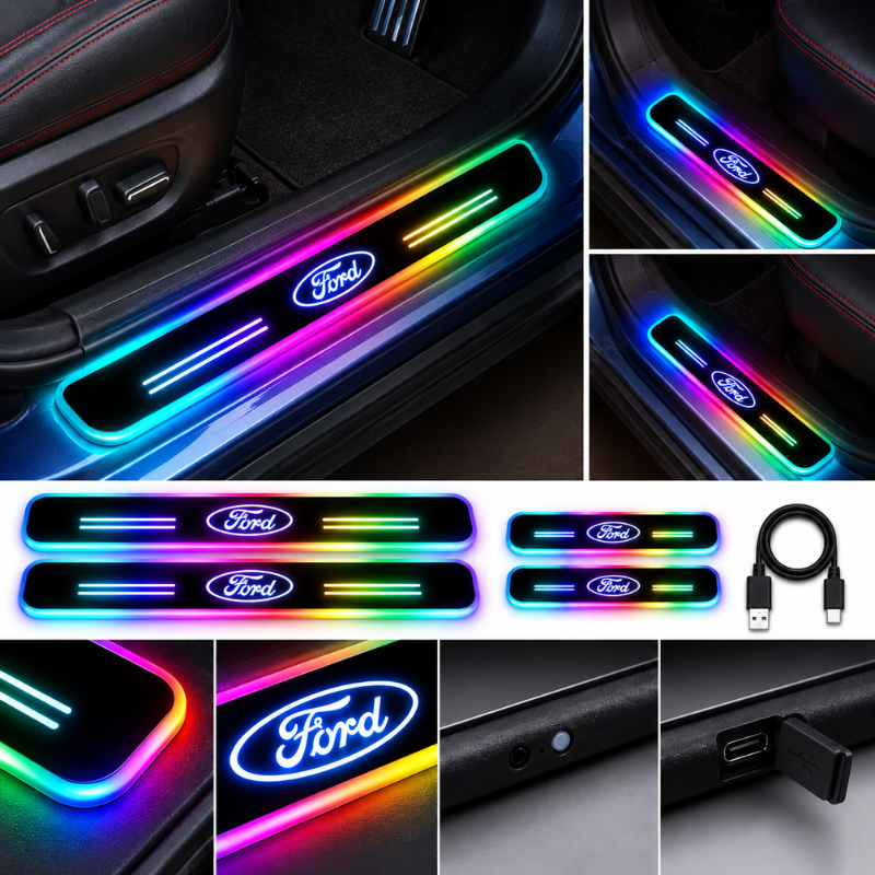 4 Battitacco LED Ford RGB Multicolore Senza...