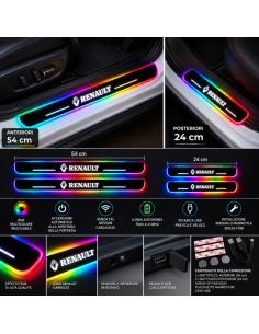 4 Battitacco LED Renault RGB Multicolore Senza Fili –... 2