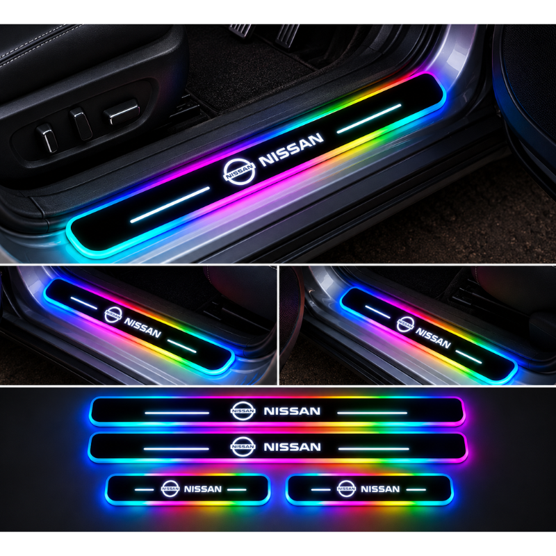 4 Battitacco LED Nissan RGB Multicolore Senza...