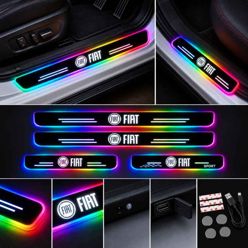 4 Battitacco LED Fiat RGB Multicolore Senza...