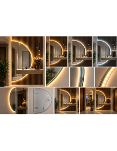 Specchio LED da Parete Senza Cornice 80x160 cm con Luce...