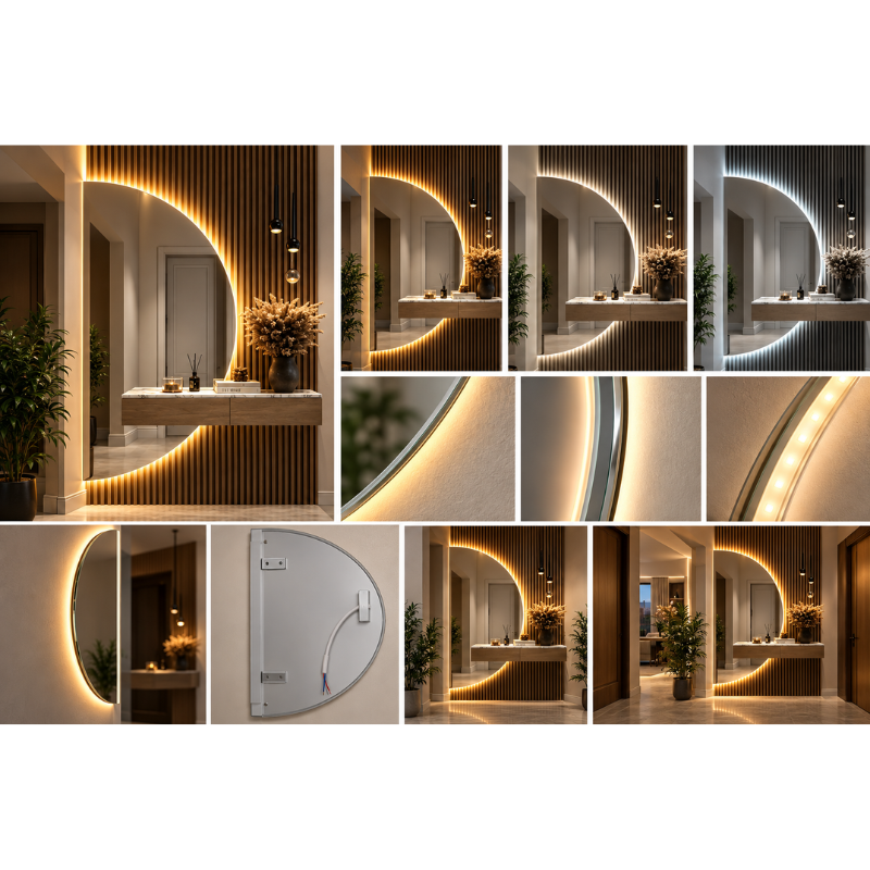 Specchio LED da Parete Senza Cornice 80x160 cm...