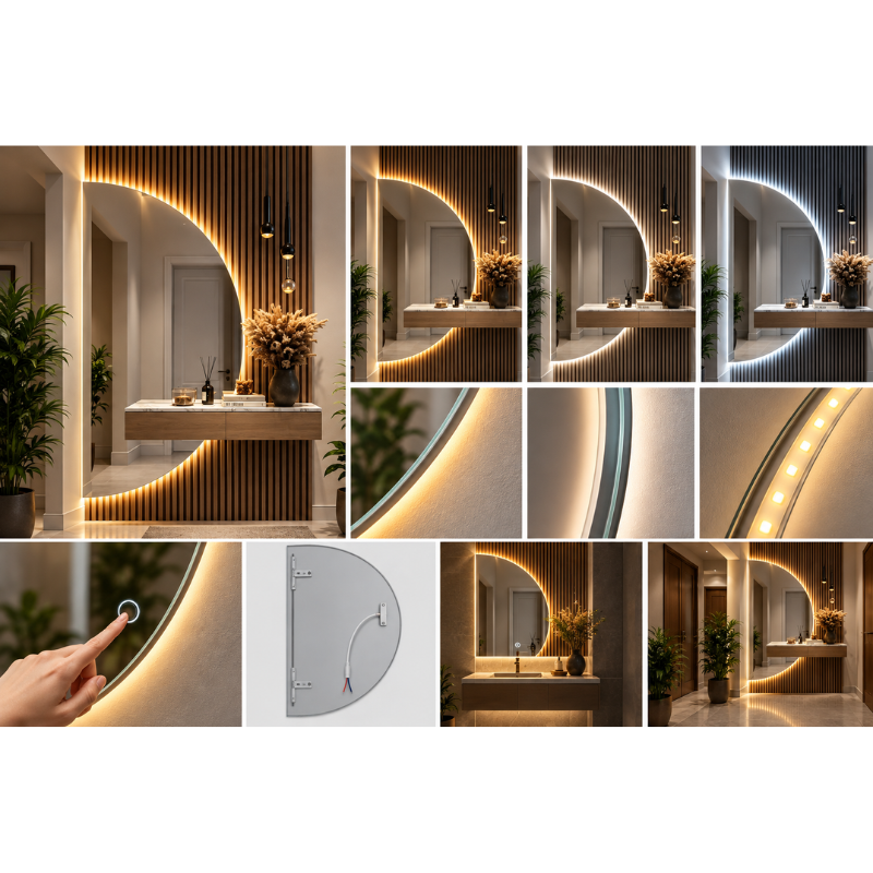 Specchio LED da Parete Senza Cornice 60x120 cm...