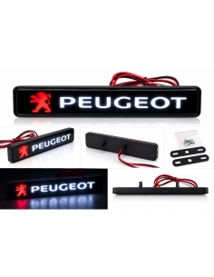 Logo Peugeot LED Bianco 16 cm per Griglia Anteriore Auto...