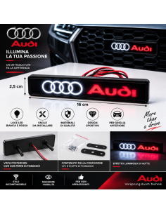 Logo Audi LED 16 cm per Griglia Auto – Emblema Luminoso... 2