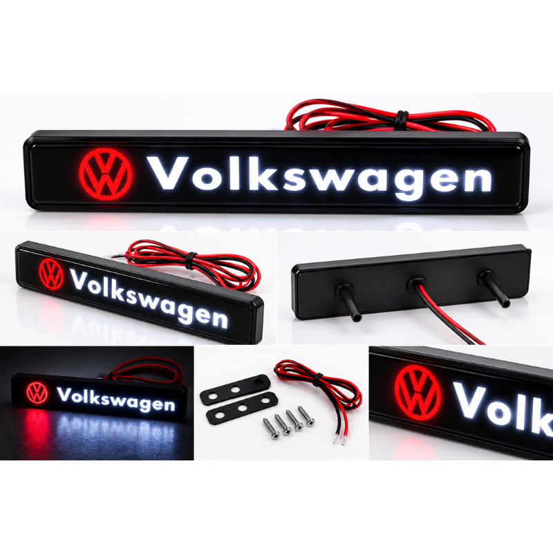 Logo Volkswagen LED 16 cm per Griglia Auto –...