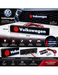 Logo Volkswagen LED 16 cm per Griglia Auto – Emblema... 2