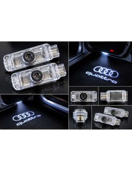 2x Luci Sottoporta LED Audi Quattro con Proiettore Logo – Placchette Portiera Plug & Play Canbus