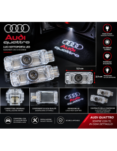 2x Luci Sottoporta LED Audi Quattro con Proiettore Logo –... 2