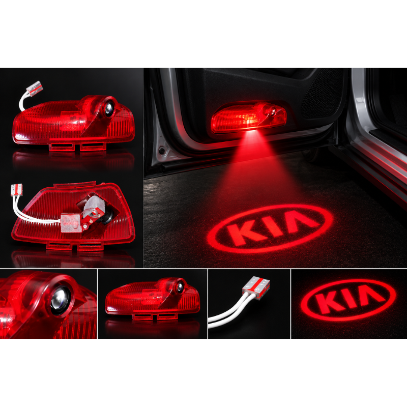 2x Luci Sottoporta LED Kia con Proiettore Logo...