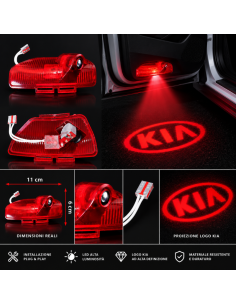 2x Luci Sottoporta LED Kia con Proiettore Logo Rosso –... 2