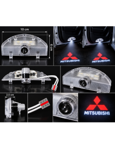 2x Luci Sottoporta LED Mitsubishi con Proiettore Logo –...