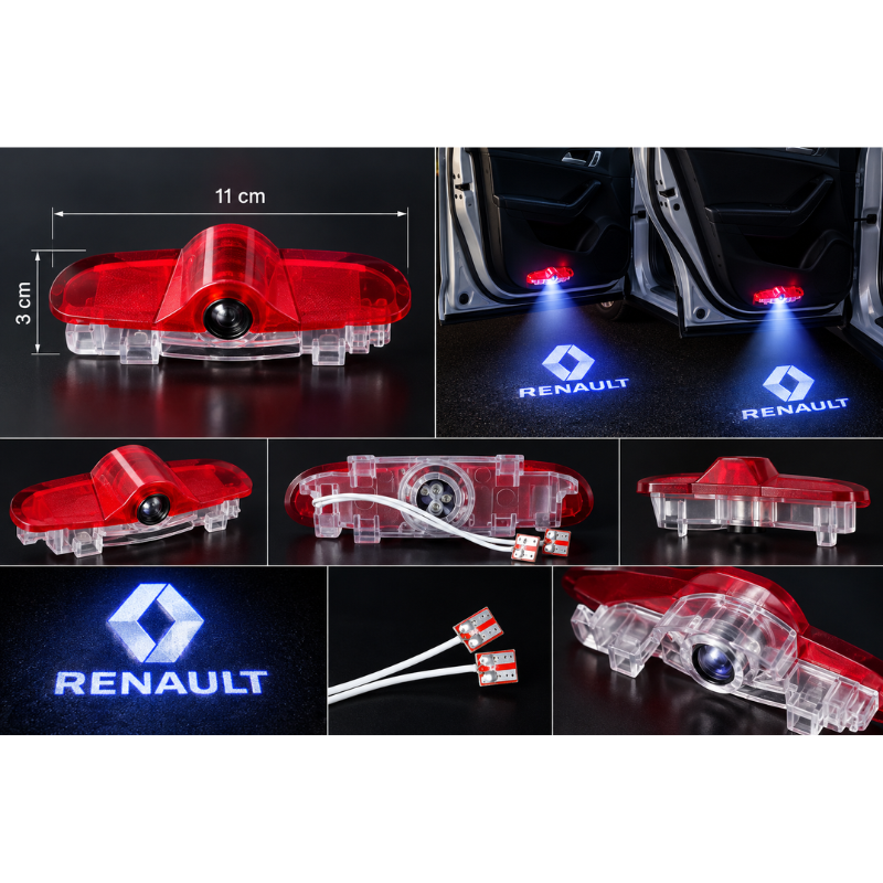 2x Luci Sottoporta LED Renault con Proiettore...