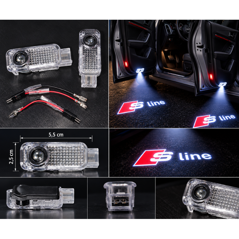 2x Luci Sottoporta LED Audi S Line con...