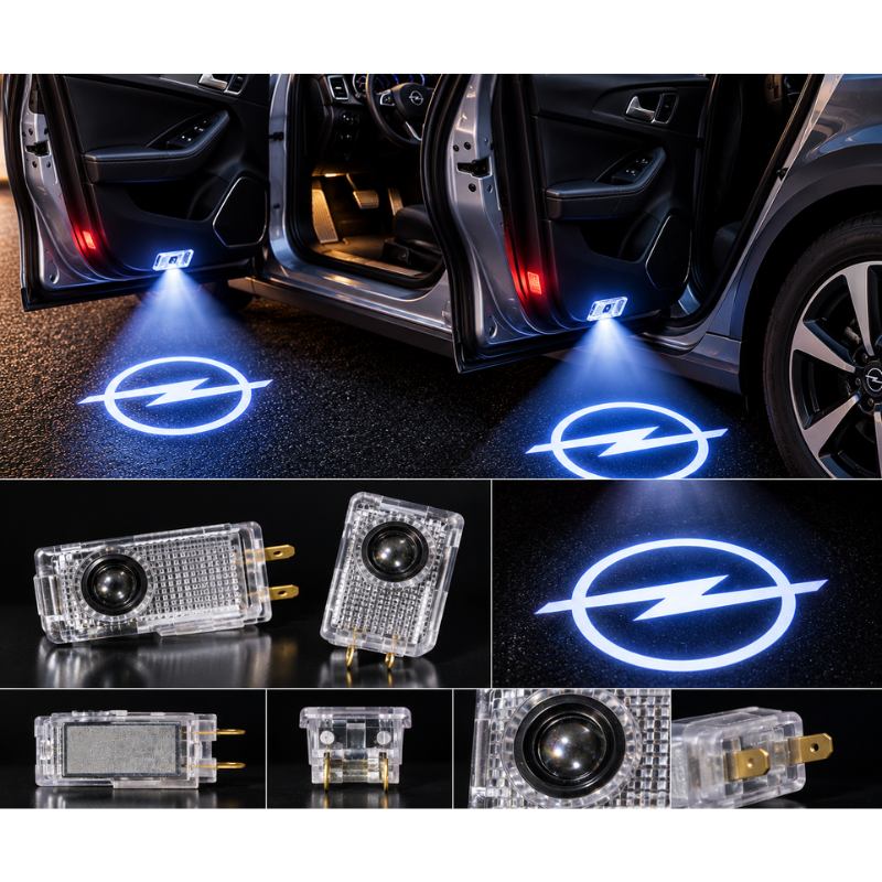 2x Luci Sottoporta LED Opel con Proiettore Logo...