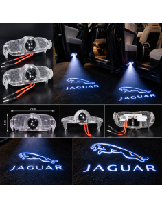 2x Luci Sottoporta LED Jaguar con Proiettore Logo e...