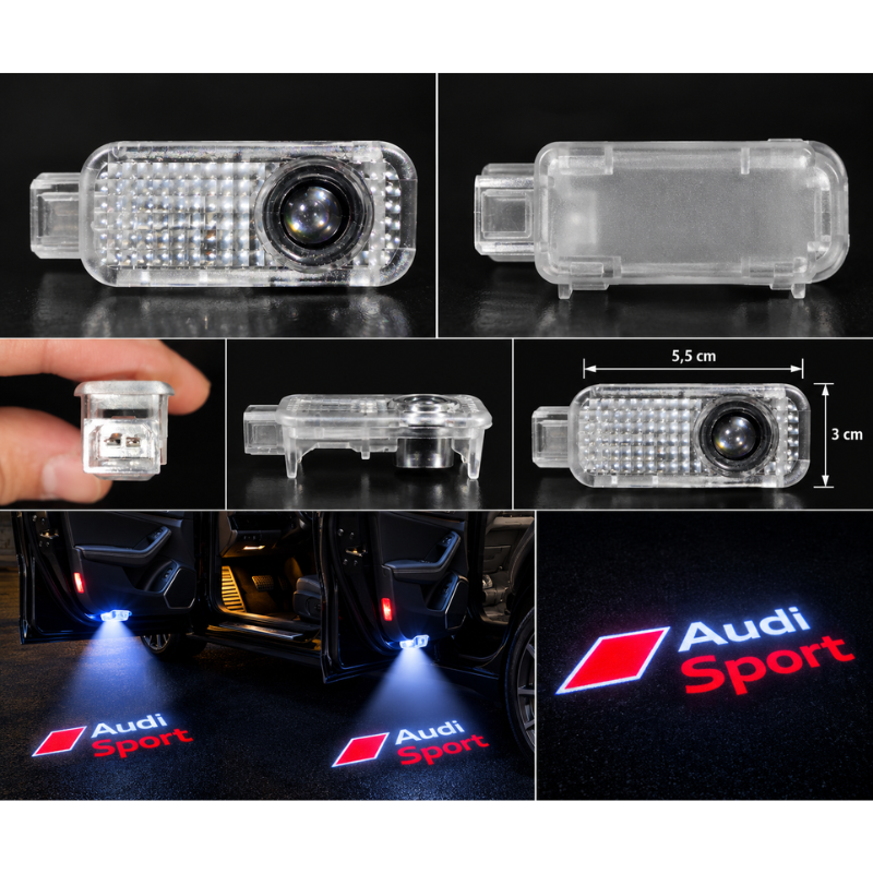 2x Luci Sottoporta LED Audi Sport con...
