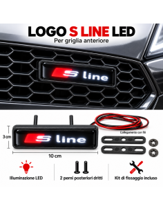 Logo S Line LED per Audi – Stemma Luminoso per Griglia... 2