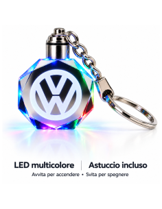 Portachiavi LED Multicolore con Logo Volkswagen VW e...