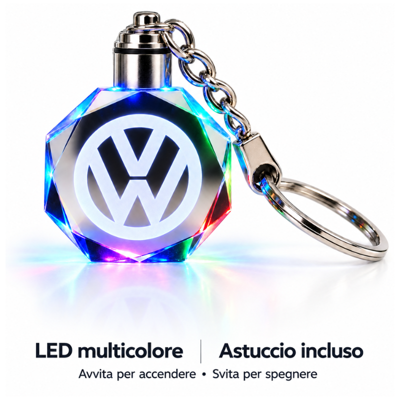 Portachiavi LED Multicolore con Logo Volkswagen...