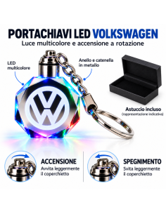 Portachiavi LED Multicolore con Logo Volkswagen VW e... 2