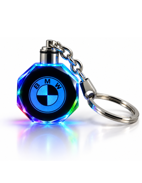 Portachiavi LED Multicolore con Logo BMW e Astuccio