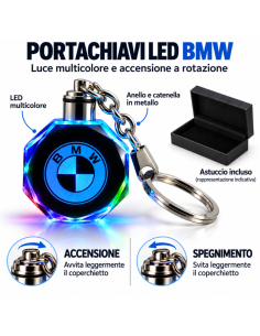 Portachiavi LED Multicolore con Logo BMW e Astuccio 2