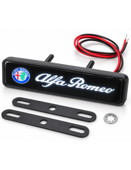 Logo LED Alfa Romeo – Stemma Luminoso per Griglia Anteriore 10x3 cm, 1 Pezzo