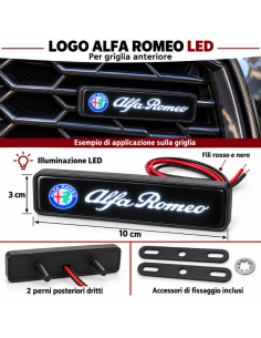 Logo LED Alfa Romeo – Stemma Luminoso per Griglia... 2
