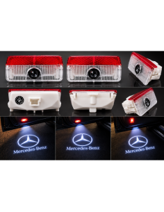 2x Luci Sottoporta LED Mercedes-Benz con Filo Proiettore...