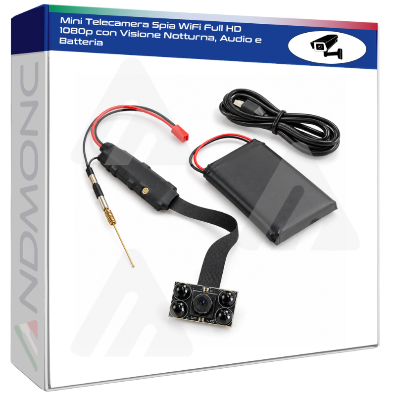 Mini Telecamera Wi-Fi 1080p con Visione...