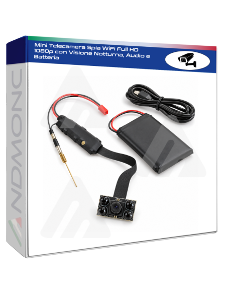 Mini Telecamera Wi-Fi 1080p con Visione Notturna, App LOOKCAM e Batteria