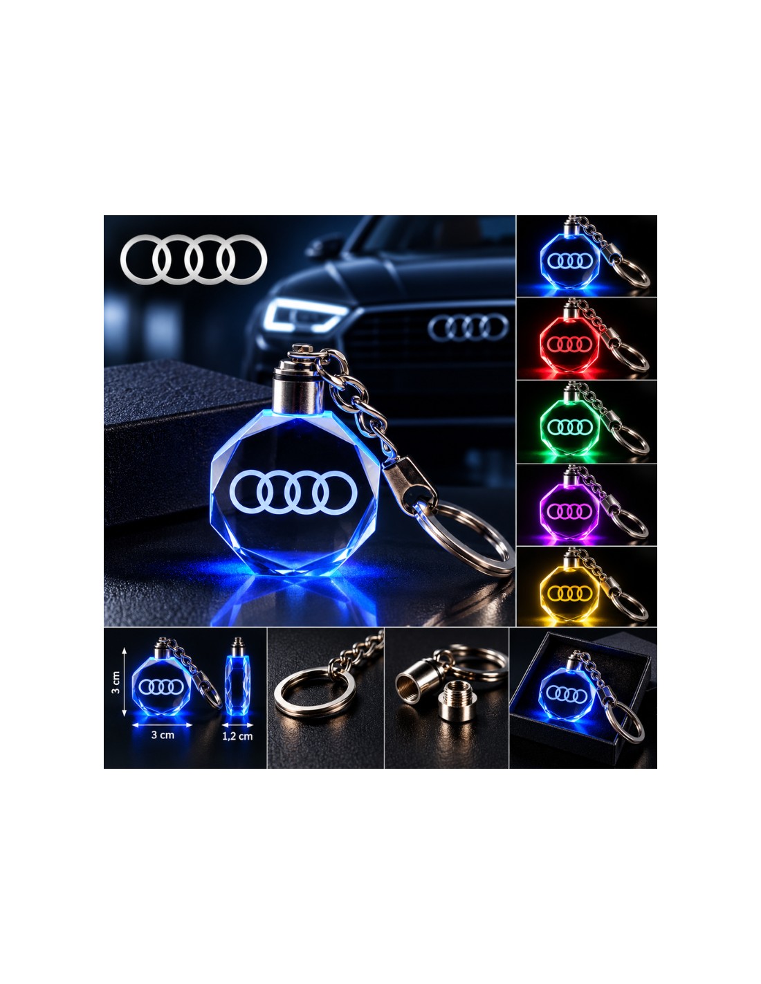Audi multicolour LED keyring