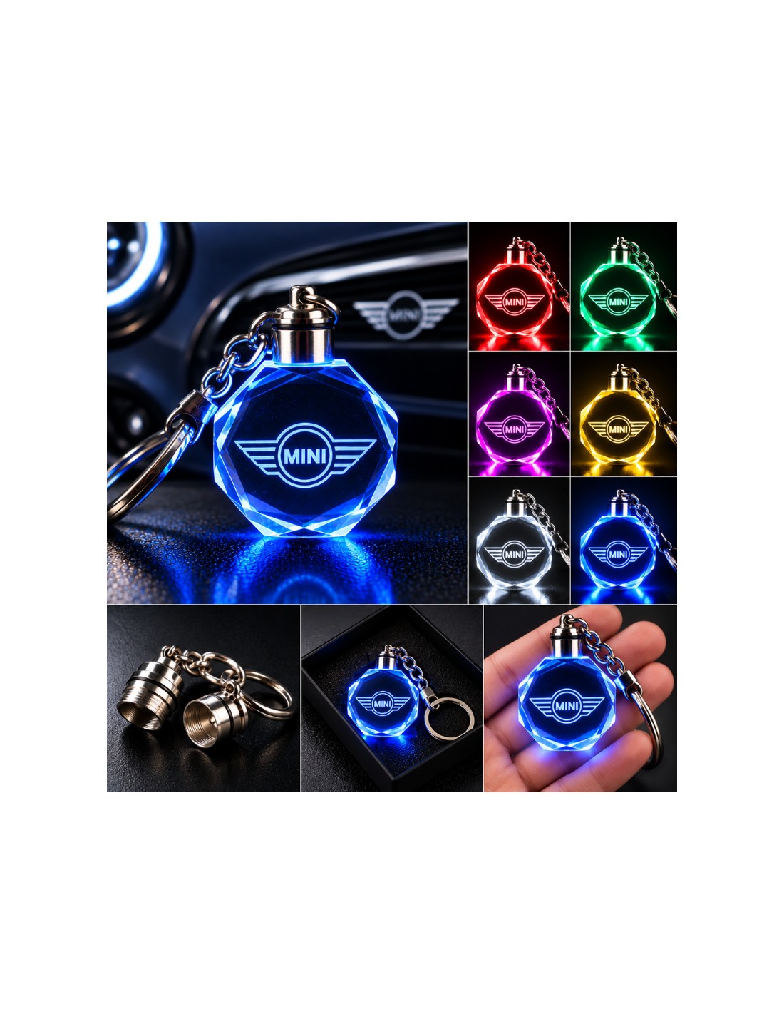 MINI Cooper multicolour LED keyring