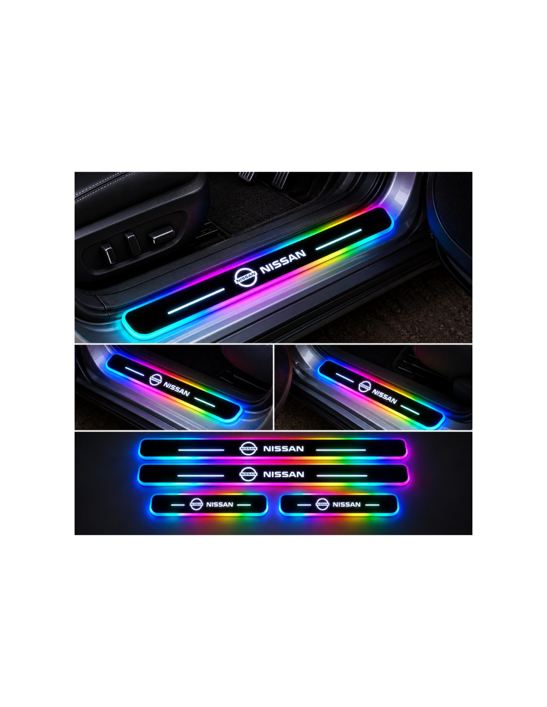 Nissan RGB LED door sill plates, four-piece set