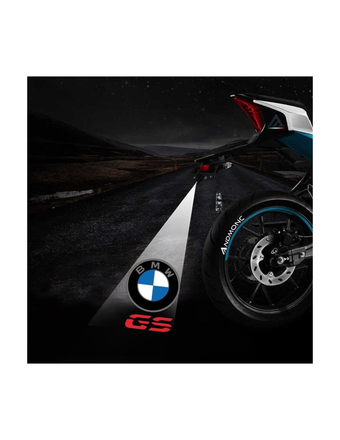 BMW GS motorcycle logo projection
