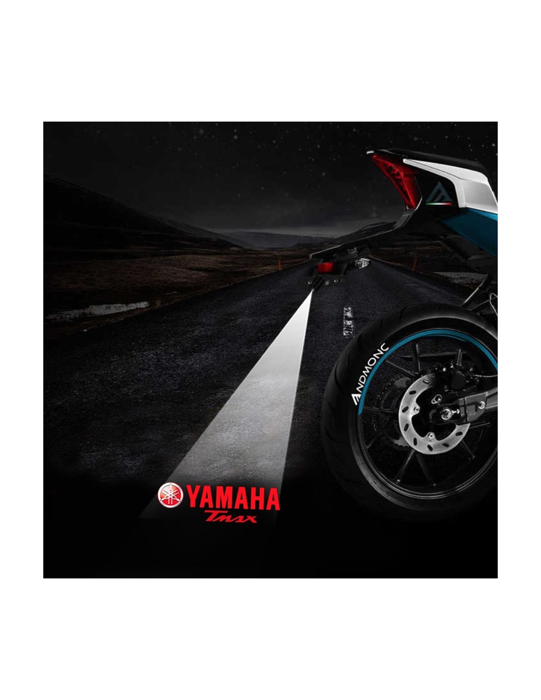 Yamaha TMAX scooter logo projection