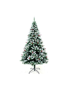 Albero di Natale Mingerl 180 cm con punte innevate e bacche